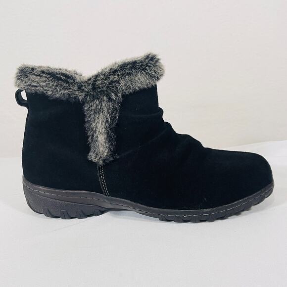 Khombu Winter Snow Ankle Boots Womens 8 Blake Suede Faux Fur Lined Zip Up - Picture 5 of 12